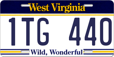 WV license plate 1TG440