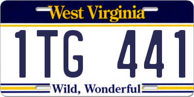 WV license plate 1TG441