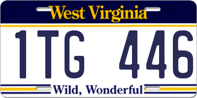 WV license plate 1TG446