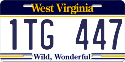 WV license plate 1TG447