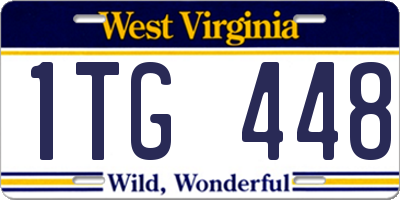 WV license plate 1TG448