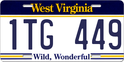 WV license plate 1TG449