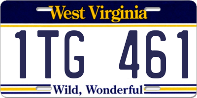 WV license plate 1TG461