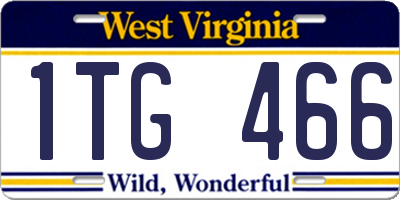 WV license plate 1TG466