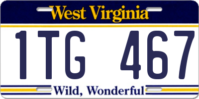 WV license plate 1TG467