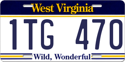 WV license plate 1TG470