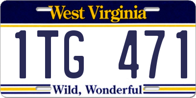 WV license plate 1TG471