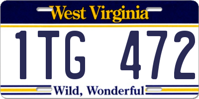 WV license plate 1TG472