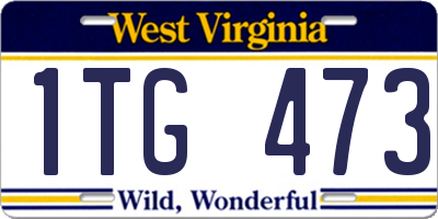 WV license plate 1TG473