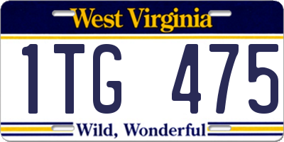 WV license plate 1TG475