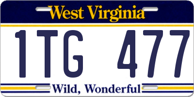 WV license plate 1TG477