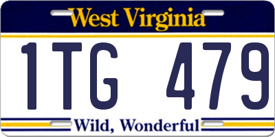 WV license plate 1TG479
