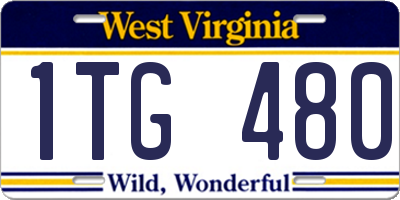 WV license plate 1TG480