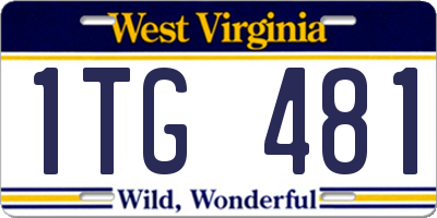 WV license plate 1TG481