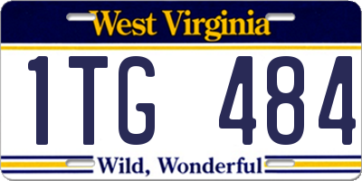 WV license plate 1TG484