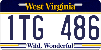 WV license plate 1TG486