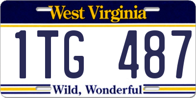 WV license plate 1TG487