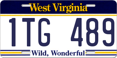 WV license plate 1TG489