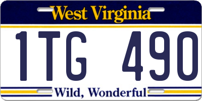 WV license plate 1TG490