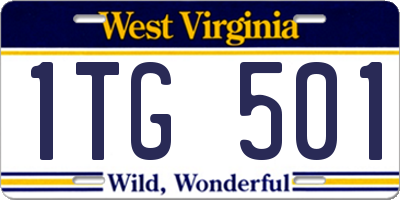 WV license plate 1TG501