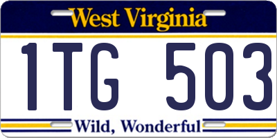WV license plate 1TG503