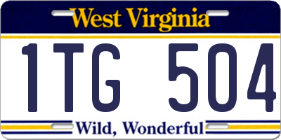 WV license plate 1TG504