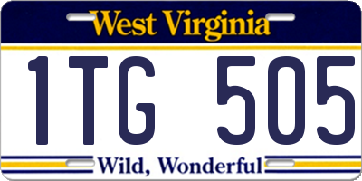 WV license plate 1TG505