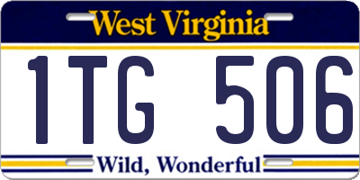 WV license plate 1TG506