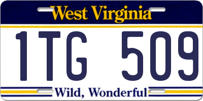 WV license plate 1TG509