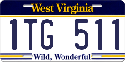WV license plate 1TG511