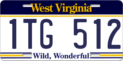 WV license plate 1TG512