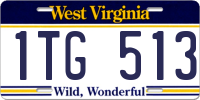 WV license plate 1TG513