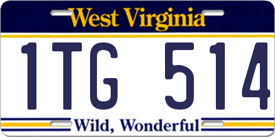 WV license plate 1TG514