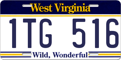 WV license plate 1TG516