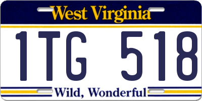 WV license plate 1TG518