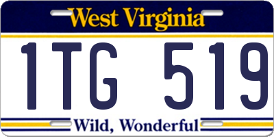 WV license plate 1TG519