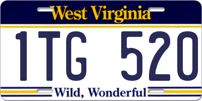 WV license plate 1TG520