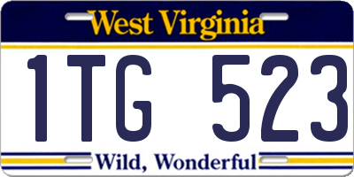 WV license plate 1TG523