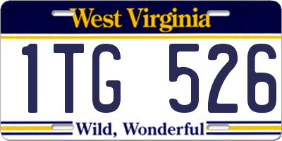 WV license plate 1TG526