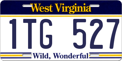 WV license plate 1TG527