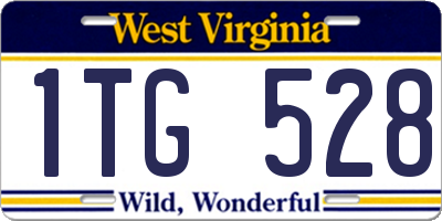 WV license plate 1TG528