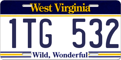 WV license plate 1TG532