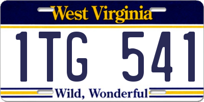 WV license plate 1TG541