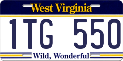 WV license plate 1TG550