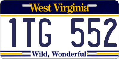 WV license plate 1TG552