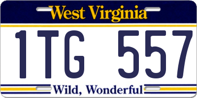 WV license plate 1TG557