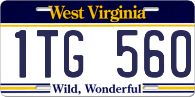 WV license plate 1TG560