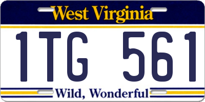 WV license plate 1TG561