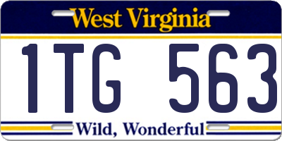 WV license plate 1TG563