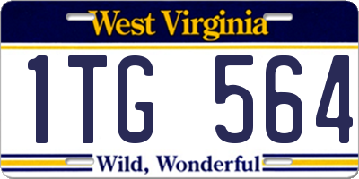 WV license plate 1TG564